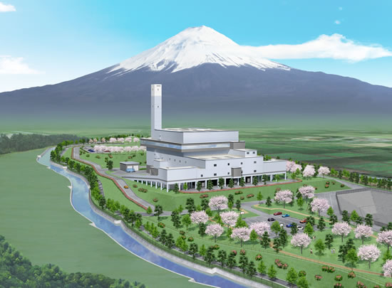 富士山エコパーク焼却センター（御殿場市・小山町広域行政組合焼却センター）のイメージ