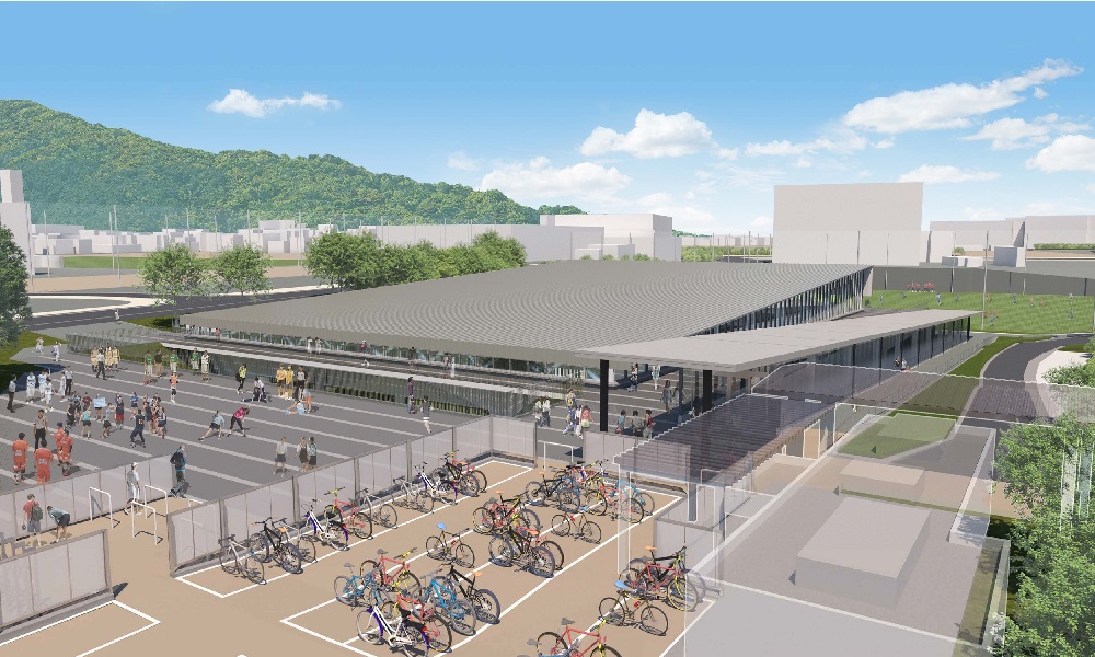 福岡大学新公認室内プール(仮称)新築工事（鳥瞰）　の画像