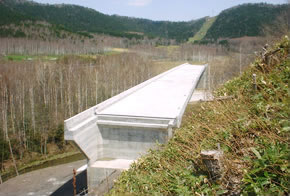 北海道横断自動車道 中トマム第四橋（PC上部工）工事（北海道）の写真