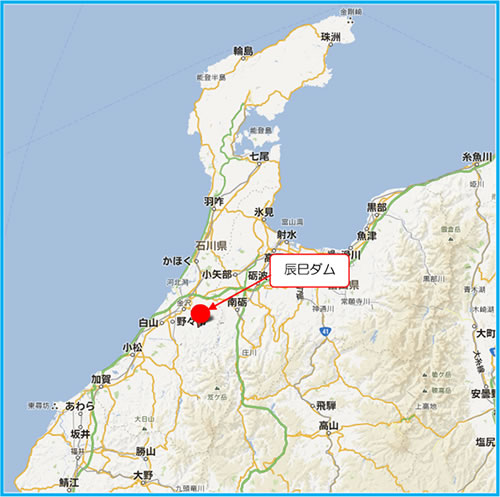 犀川辰巳治水ダム現場位置図