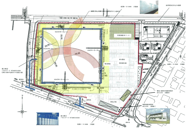 西予市新病院建築工事の工事計画図