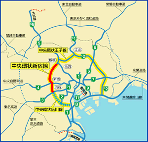 首都高速道 本町シールド 現場位置図