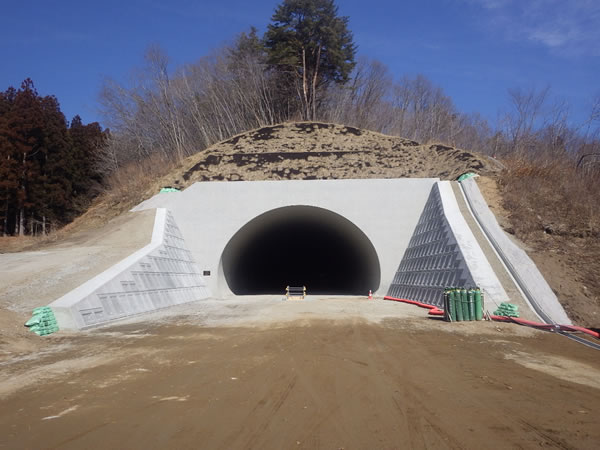 山口第2トンネル工事（岩手県）の完成写真（起点 南側））