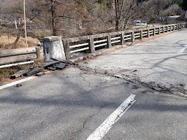 長野県北安曇郡白馬村大出地区 橋梁の被害の写真
