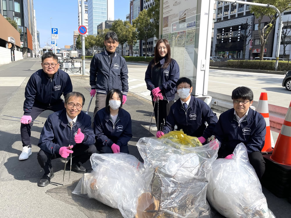 マラソンコース清掃後に集合写真