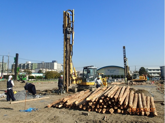 LP-LiC工法による分譲住宅地における施工状況（千葉県千葉市）